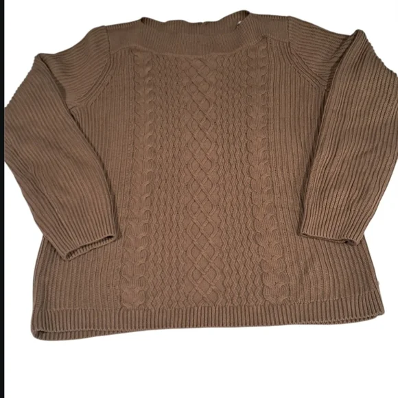 Tommy Hilfiger Beige Cable Knit Sweater For Women - Picture 10 of 13